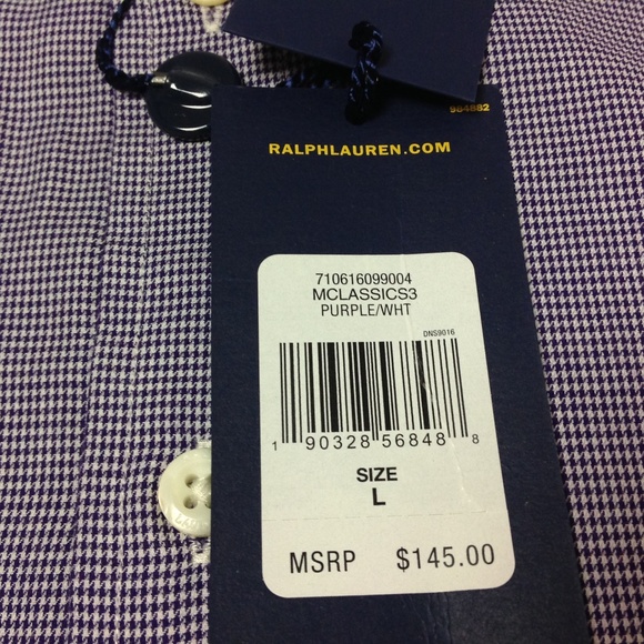 New Polo Ralph Lauren Men's Dress Shirt Plaid Sz L - Picture 3 of 5